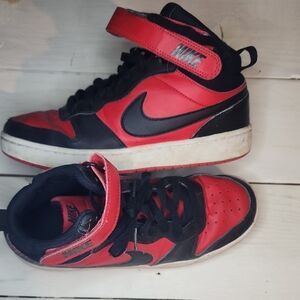 Nike Kids Black and Red High-Top Sneakers